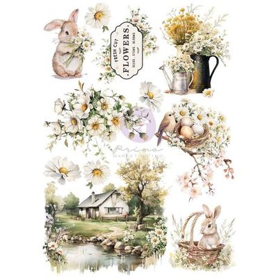 Prima Marketing - 3 Girls Tale - Among The Wildflowers Collection - Transfer Sheet  - A4 - 682309