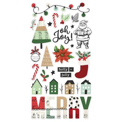 Simple Stories - All Wrapped Up Collection - Chipboard Stickers - 6" x 12" - 25417-  27pcs
