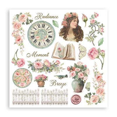 Stamperia - House of Roses Collection - Rub On Transfers - 8" x 9" - DFLRBX13 - 6 pcs