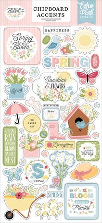 Echo Park Paper Co - In Full Bloom Collection - Chipboard Stickers - Words &amp; Phrases - IFB484021