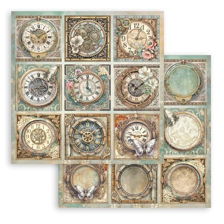 Stamperia - Gardens of Time Collection - Single Sheet - 9 Cards - 12" x 12" - SBB1143