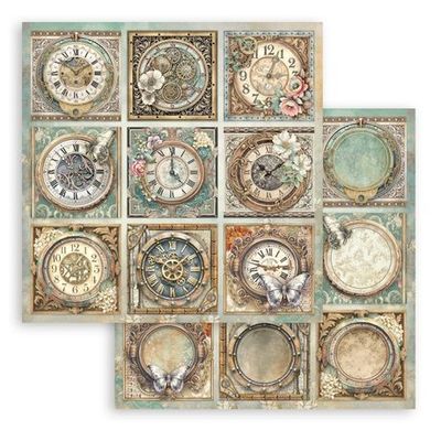 Stamperia - Gardens of Time Collection - Single Sheet - 9 Cards - 12" x 12" - SBB1143