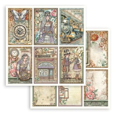 Stamperia - Gardens of Time Collection - Single Sheet - 6 Cards - 12" x 12" - SBB1144
