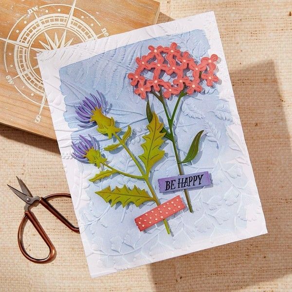 Spellbinders Paper Arts - Field Notes Collection - Wildflowers - Etched Die Set - S4-1369 - 8 pcs