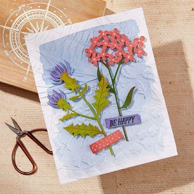 Spellbinders Paper Arts - Field Notes Collection - Wildflowers - Etched Die Set - S4-1369 - 8 pcs