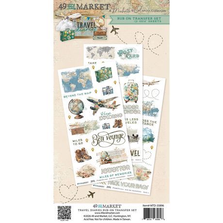 49 &amp; Market - Travel Diaries Collection - By Michelle Coleman - Rub On Transfers - 6" x 12" - MTD35896 -