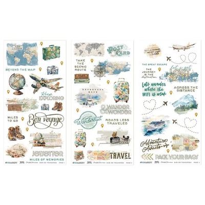 49 &amp; Market - Travel Diaries Collection - By Michelle Coleman - Rub On Transfers - 6" x 12" - MTD35896 -