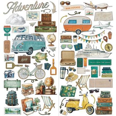 49 &amp; Market - Travel Diaries Collection - By Michelle Coleman - Laser Cut Elements - 6" x 12" - MTD35902