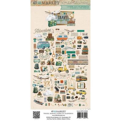49 &amp; Market - Travel Diaries Collection - By Michelle Coleman - Laser Cut Elements - 6" x 12" - MTD35902