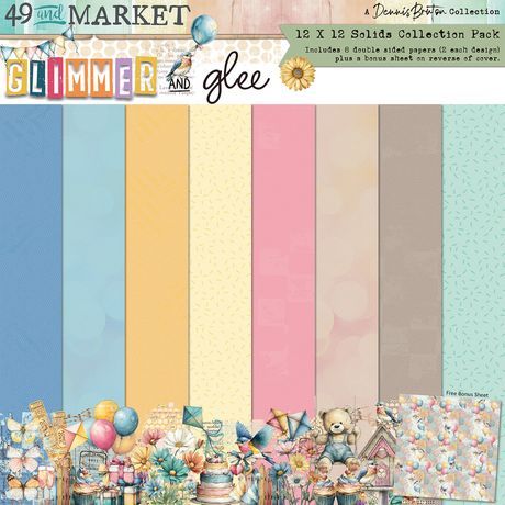 49 &amp; Market - Glimmer &amp; Glee Collection - By Denis Bruton - 12" x 12" Paper Pack - Solids - DGG35971