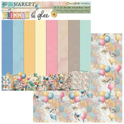 49 &amp; Market - Glimmer &amp; Glee Collection - By Denis Bruton - 12" x 12" Paper Pack - Solids - DGG35971