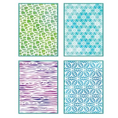 Sizzix - By Vicki Boutin - Stencil - Textures - A6 - 667083 - 4 Pcs
