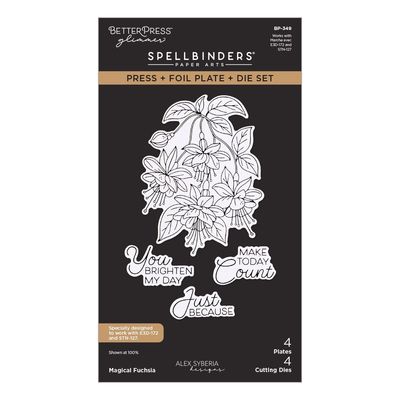 Spellbinders Paper Arts - Press & Foil Plate & Die Set - Magical Fuchsia - 4 plates & 4 dies - BP-349