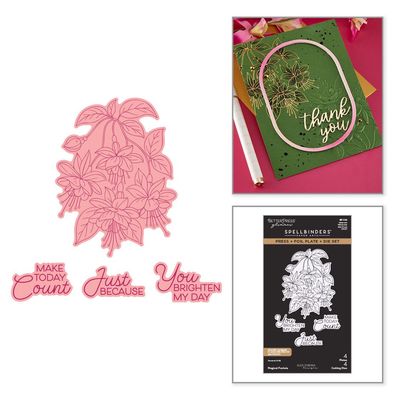 Spellbinders Paper Arts - Press & Foil Plate & Die Set - Magical Fuchsia - 4 plates & 4 dies - BP-349