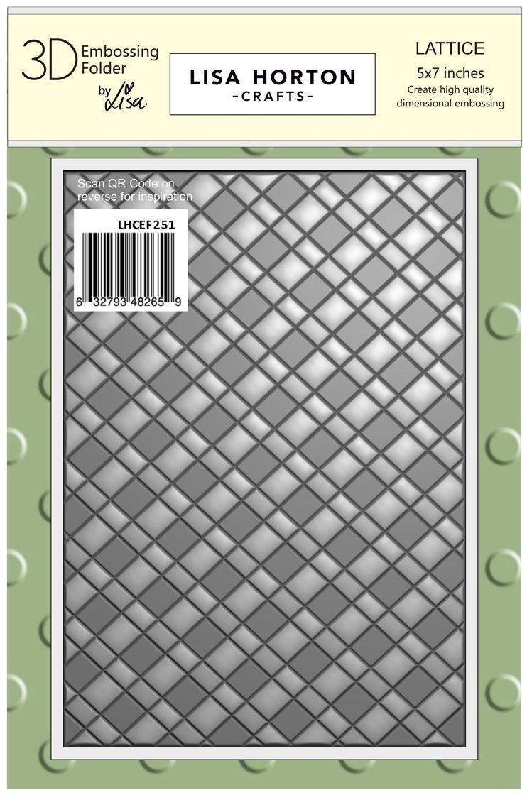 Lisa Horton Crafts - 3D Embossing Folder - Lattice - 5" x 7" - LHCEF251