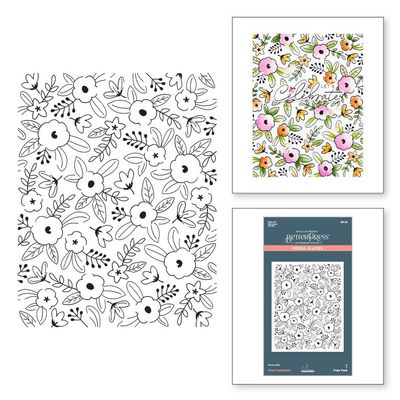 Spellbinder Paper Arts - Bundle - Floral Celebration - Press Plate &amp; Layered Stencil Set - BP-151 &amp; STN-079