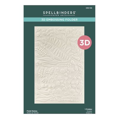 Spellbinders Paper Arts - 3D Embossing Folder - Field Notes - E3D-106