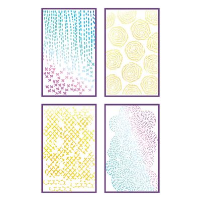 Vicki Boutin &amp; Sizzix - Stencil - Stitched Flowers - 667162 - Set of 4 - 8.27" x 5.83"
