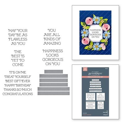 Spellbinders Paper Arts - Press Plate - Flawless Sentiments - BP-236 - 5 Press Plates &amp; 1 Die