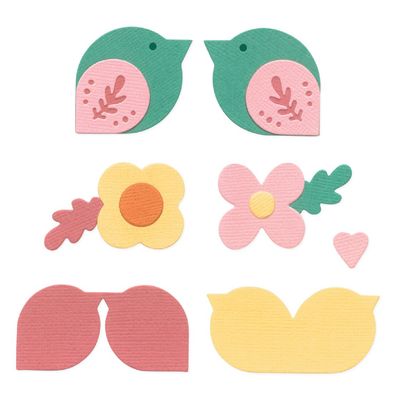 Sizzix - By Catherine Pooler - Birds &amp; Blossoms  No 2 - Framelits Die Set - 667110 - 15pcs