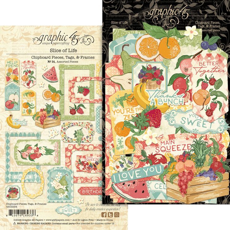 Graphic 45 - Slice of Life Collection - Chipboard - Die Cuts - 6" x 12" - 4503234