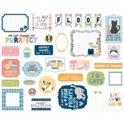 Echo Park Paper Co - cat Lover Collection - Ephemera - Die Cuts - CL506024 - 33 pieces