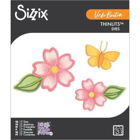 Sizzix &amp; Vicki Boutin - Thinlets - Die Set - Stitched Florals - 667164 - 17 pcs