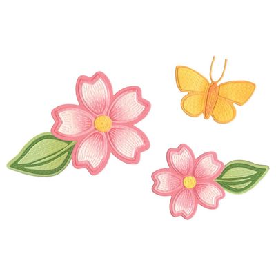 Sizzix &amp; Vicki Boutin - Thinlets - Die Set - Stitched Florals - 667164 - 17 pcs