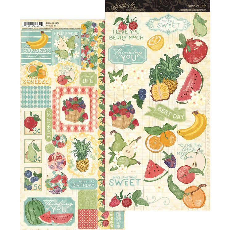 Graphic 45 - Slice of Life Collection - Sticker Sheet - 6" x 12" - 4503232