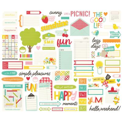 Simple Stories - Sweet Summertime Collection - Bits & Pieces - Journal - 26820 - 77 pcs