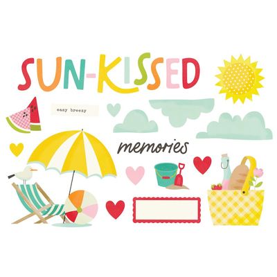 Simple Stories - Sweet Summertime Collection - Page Pieces - 26825 - 17 pcs