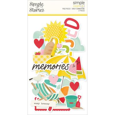 Simple Stories - Sweet Summertime Collection - Page Pieces - 26825 - 17 pcs