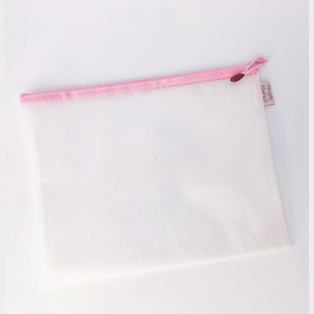 Simple Stories - Storage - Craft Storage Bags - Zippered - Medium - Pink - 13" x 10" - 25688