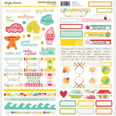 Simple Stories - Sweet Summertime Collection - Stickers - Basics - 12" x 12" - 26803 - 81 pcs