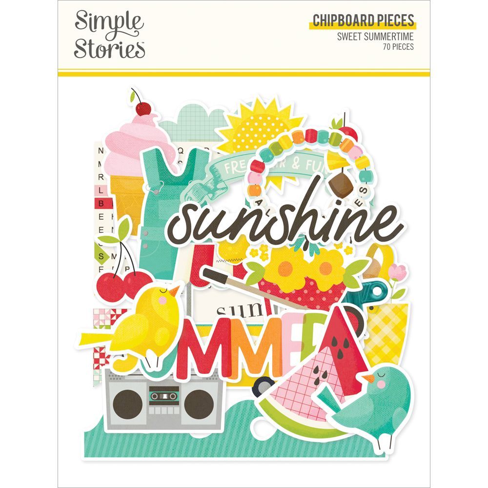 Simple Stories - Sweet Summertime - Stickers - Chipboard - 26818 - 70 pcs
