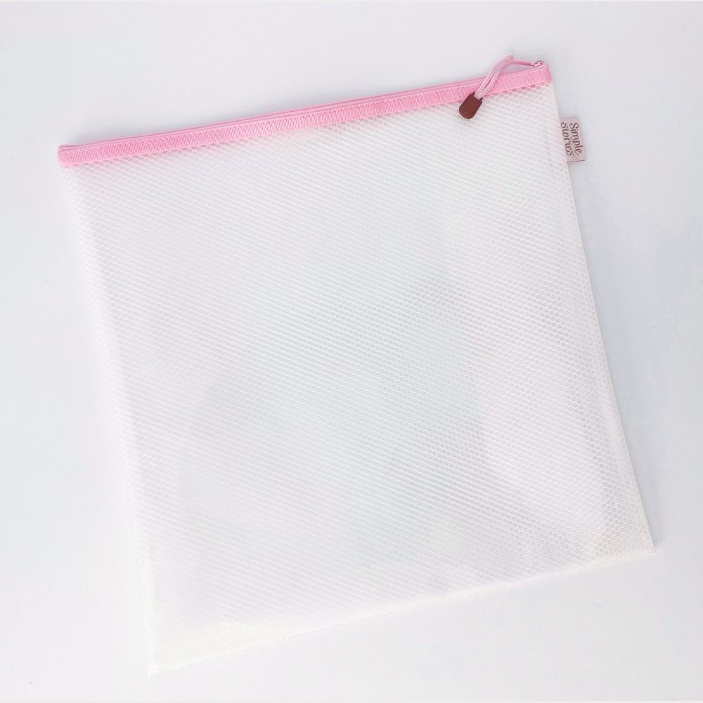 Simple Stories - Storage - Craft Storage Bags - Zippered - Large - Pink - 14" x 14" - 25687