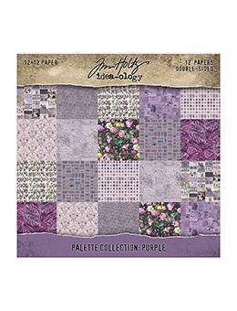 Tim Holtz - Cardstock - Palette Collection - Purple - 12" x 12" Paper Pack - TH94464 - 12 sheets