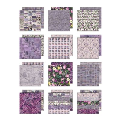 Tim Holtz - Cardstock - Palette Collection - Purple - 12" x 12" Paper Pack - TH94464 - 12 sheets