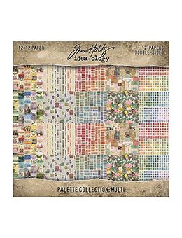 Tim Holtz - Cardstock - Palette Collection - Multi - 12" x 12" Paper Pack - TH94466 - 12 sheets