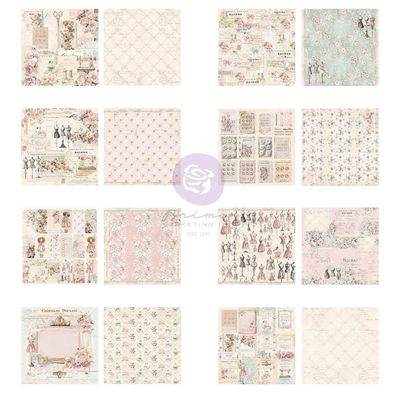 Prima Marketing - Buttons &amp; Keepsakes Collection - 12 x 12 Paper Pad - 16 Sheets - 982355