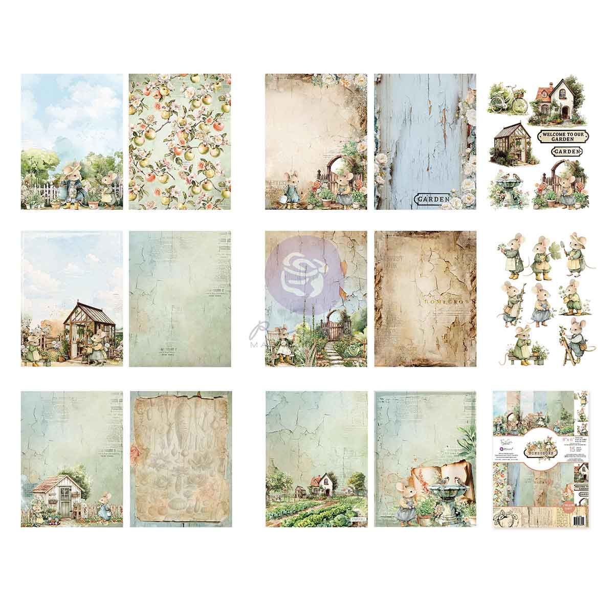 Prima Marketing - Homegrown Collection  - Paper Pad - 6" x 8" - 683405 - 15 Sheets