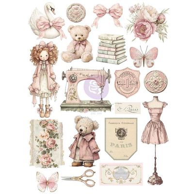 Prima Marketing - Buttons &amp; Keepsakes Collection - A4 Transfer Rub On Sheet - 982454