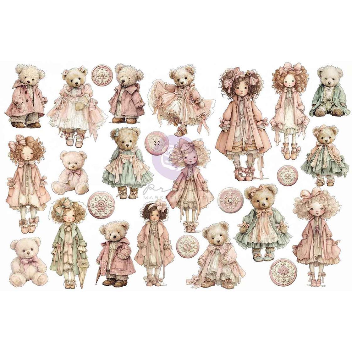 Prima Marketing - Buttons &amp; Keepsakes Collection - Ephemera - Cherished Companions - 982416- 52 pcs