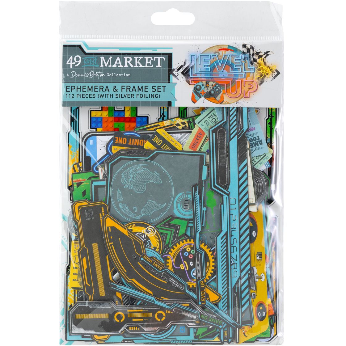 49 &amp; Market - Level Up Collection - By Denis Bruton - Ephemera - Die Cuts - DLU36633 - 112 pcs