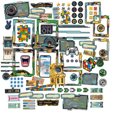 49 & Market - Level Up Collection - By Denis Bruton - Ephemera - Die Cuts - DLU36633 - 112 pcs