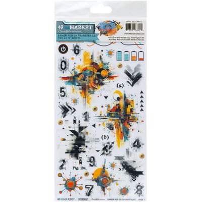 49 & Market - Level Up Collection - By Denis Bruton - Rub On Transfers - Gamer - 6" x 12" - DLU36602