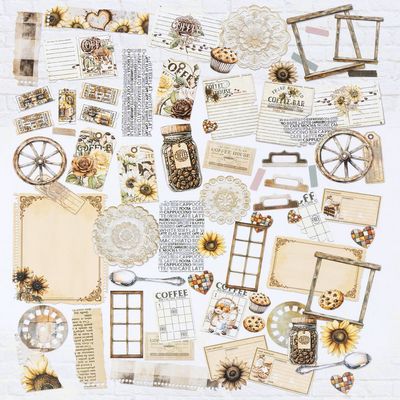 49 & Market - Country Heart Cafe Collection - By Joanne Bains - Ephemera - Die Cuts - JCH36398- 73 pcs