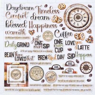 49 & Market - Country Heart Cafe Collection - By Joanne Bains - Chipboard Set - JCH36411 - 52 pcs