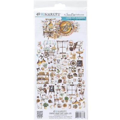 49 &amp; Market - Country Heart Cafe Collection - By Joanne Bains - Laser Cut Elements - 6" x 12" - JCH36374 - 127 pcs