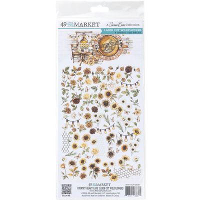 49 &amp; Market - Country Heart Cafe Collection - By Joanne Bains - Laser Cut Wildflowers - 6" x 12" - JCH36381 - 123 pcs